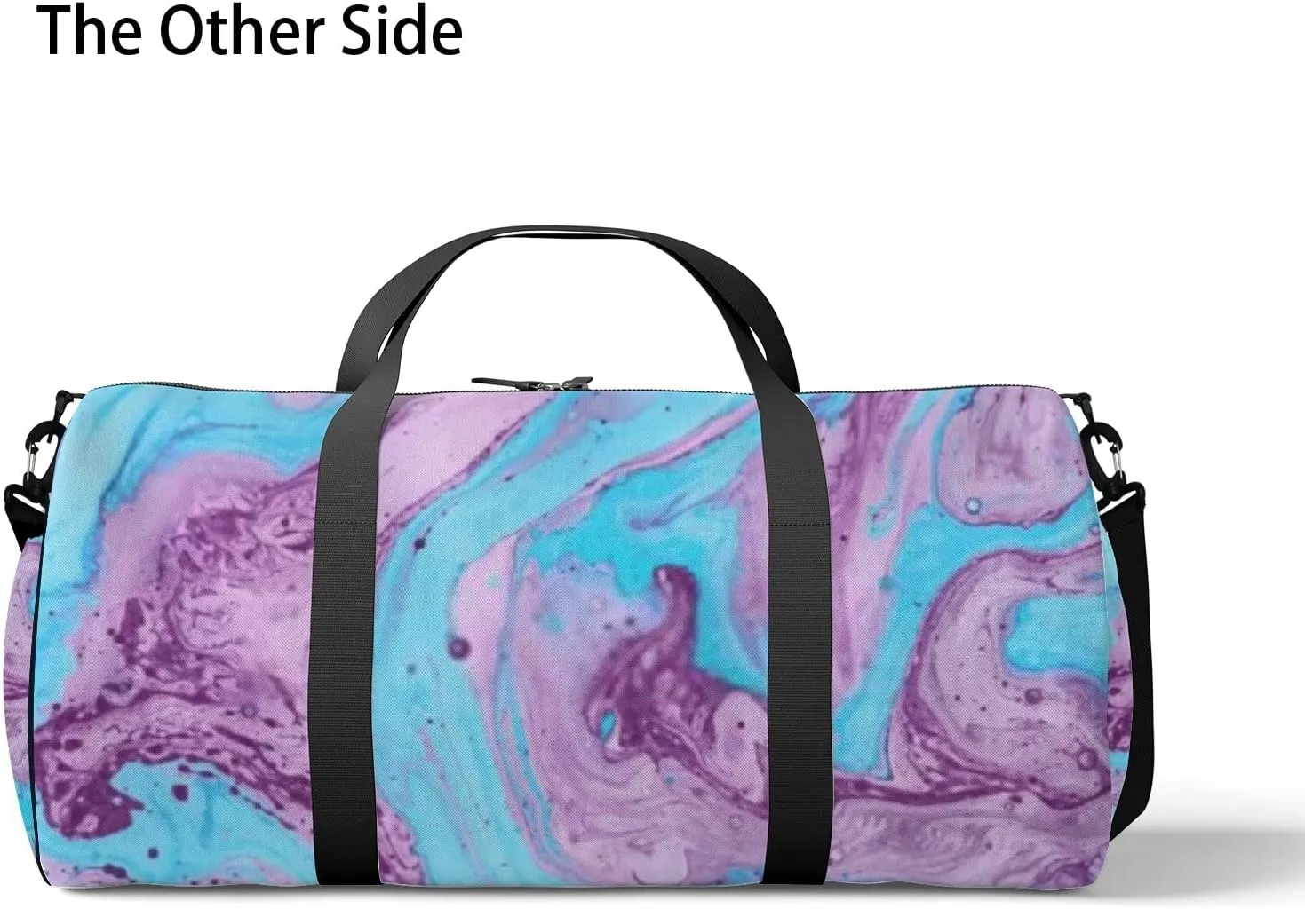 Sports Gym Bag for Women and Men Waterproof Hand Painted Abstract Pattern Blue Purple Duffel Bag Lightweight Carryon Traveling Boarding Gripsack