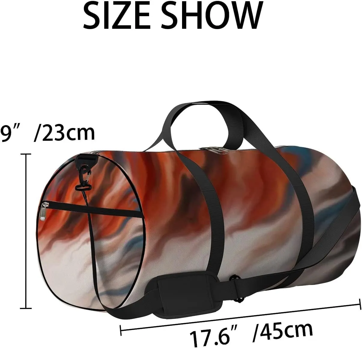Sports Gym Bag for Women and Men Waterproof Hand Painted Abstract Pattern Duffel Bag Lightweight Carryon Traveling Boarding Gripsack