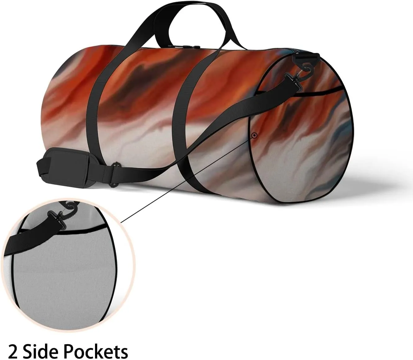 Sports Gym Bag for Women and Men Waterproof Hand Painted Abstract Pattern Duffel Bag Lightweight Carryon Traveling Boarding Gripsack
