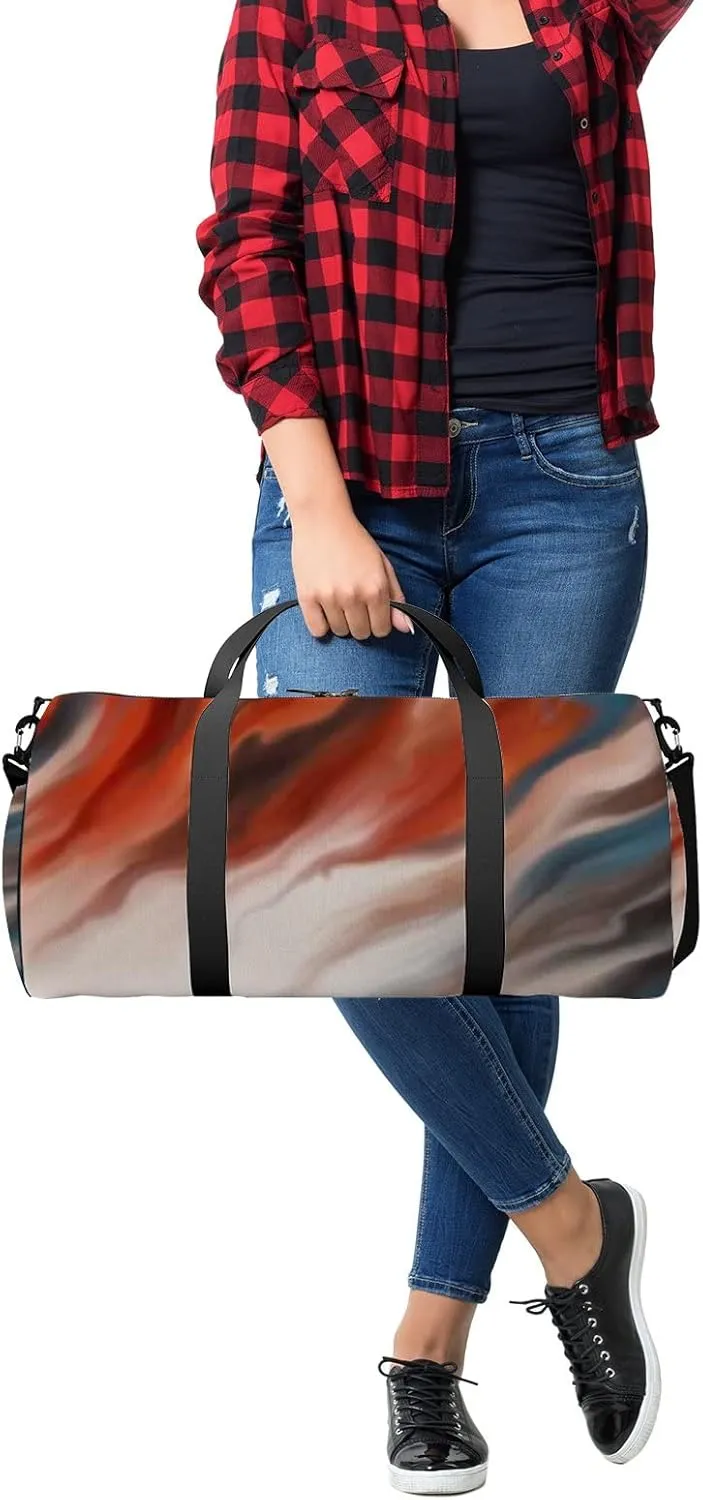 Sports Gym Bag for Women and Men Waterproof Hand Painted Abstract Pattern Duffel Bag Lightweight Carryon Traveling Boarding Gripsack