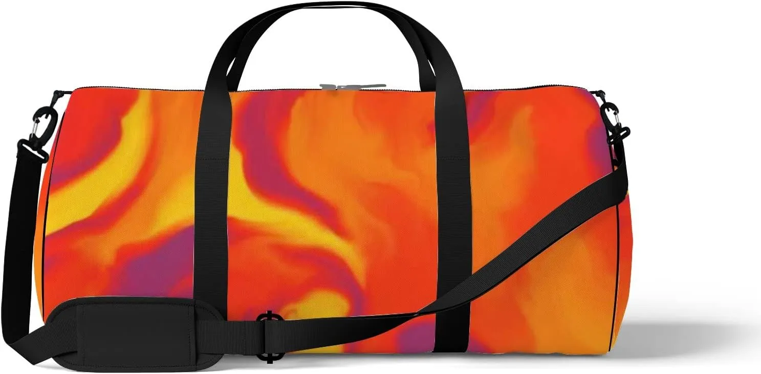 Sports Gym Bag for Women and Men Waterproof Hand Painted Artistic Style Pattern Duffel Bag Lightweight Carryon Traveling Boarding Gripsack