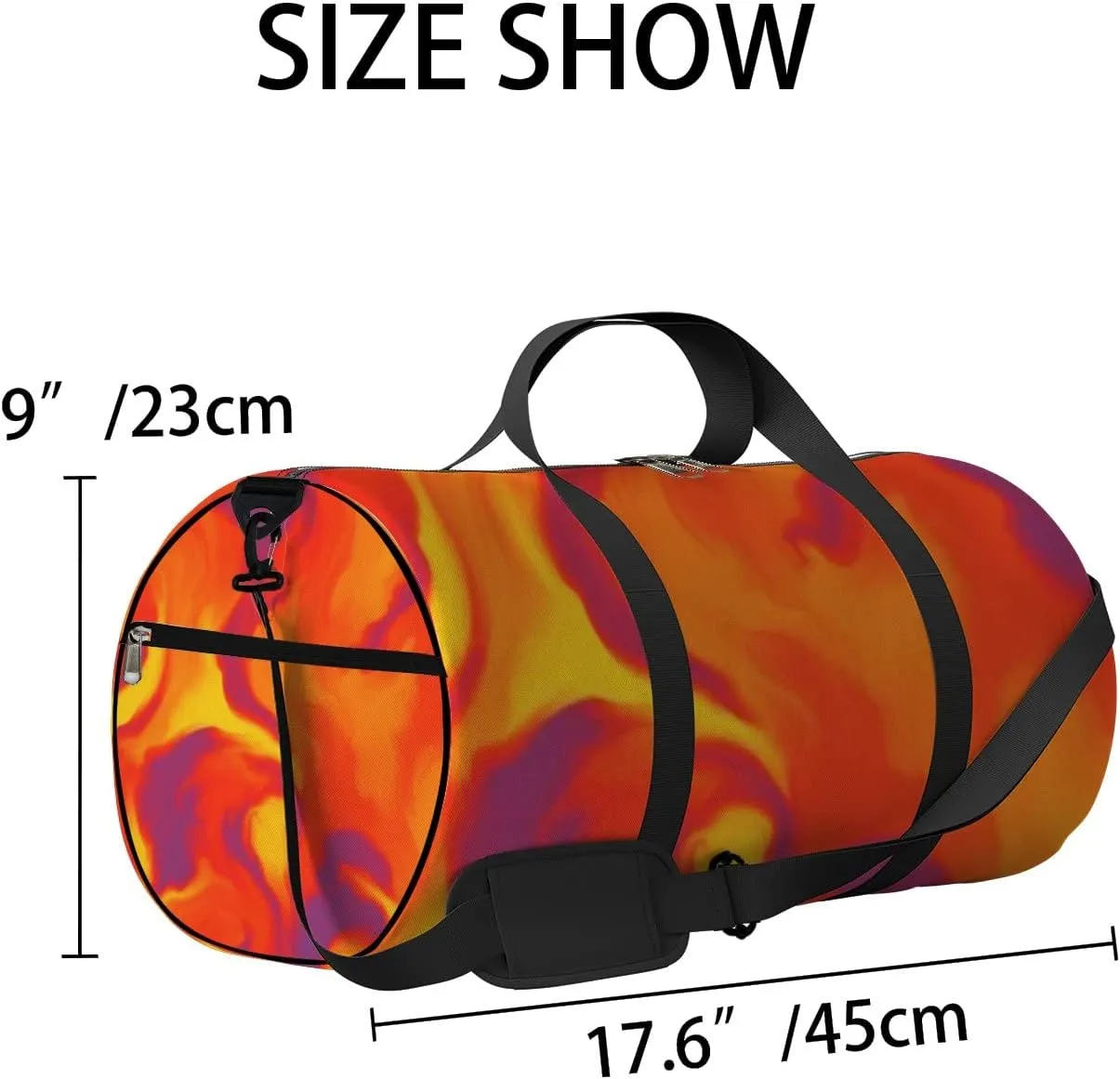 Sports Gym Bag for Women and Men Waterproof Hand Painted Artistic Style Pattern Duffel Bag Lightweight Carryon Traveling Boarding Gripsack