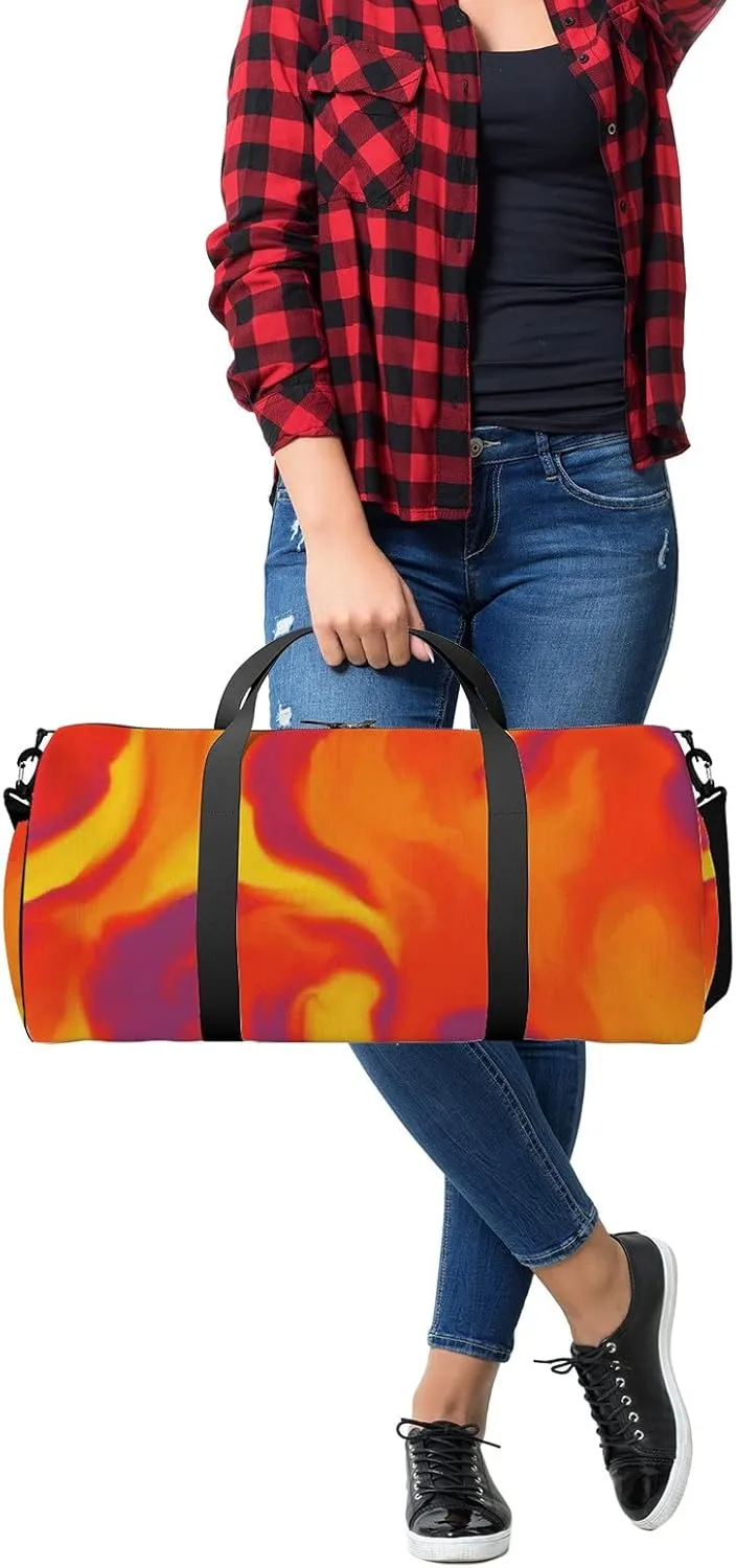 Sports Gym Bag for Women and Men Waterproof Hand Painted Artistic Style Pattern Duffel Bag Lightweight Carryon Traveling Boarding Gripsack