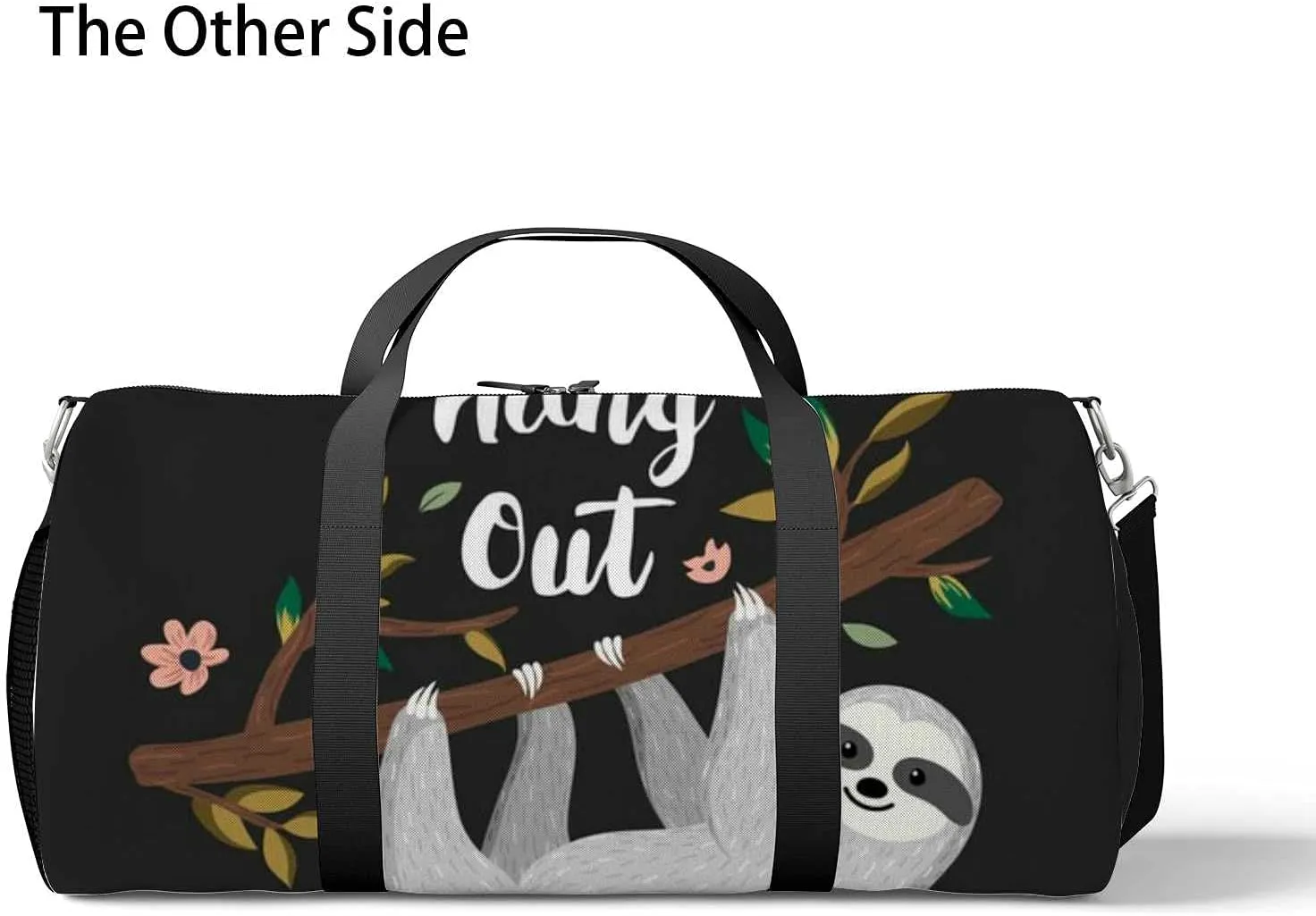 Sports Gym Bag for Women and Men Waterproof Lets Hang Out Cute Baby Sloth Duffel Bag Lightweight Carryon Traveling Boarding Gripsack