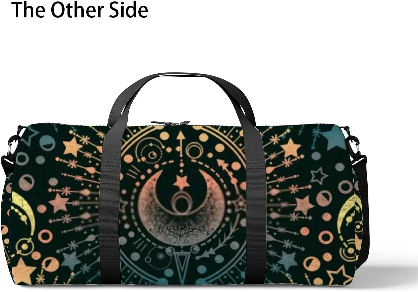 Sports Gym Bag for Women and Men Waterproof Magical Astrology Green Pattern Duffel Bag Lightweight Carryon Traveling Boarding Gripsack