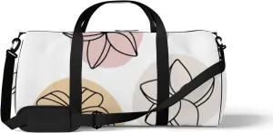 Sports Gym Bag for Women and Men Waterproof Minimal Tropical Flowers Line Art Style Duffel Bag Lightweight Carryon Traveling Boarding Gripsack