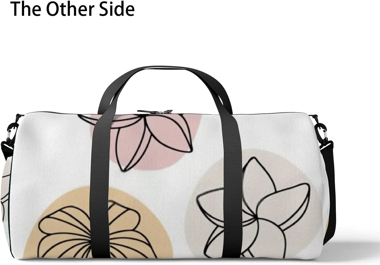 Sports Gym Bag for Women and Men Waterproof Minimal Tropical Flowers Line Art Style Duffel Bag Lightweight Carryon Traveling Boarding Gripsack