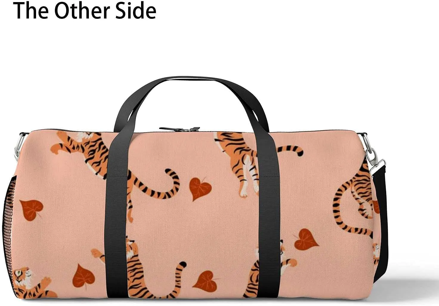 Sports Gym Bag for Women and Men Waterproof Pattern Cartoon Tigers Leaves Duffel Bag Lightweight Carryon Traveling Boarding Gripsack