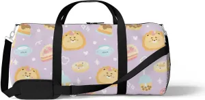 Sports Gym Bag for Women and Men Waterproof Pattern Lion Dessert Cartoon CharacterC Duffel Bag Lightweight Carryon Traveling Boarding Gripsack