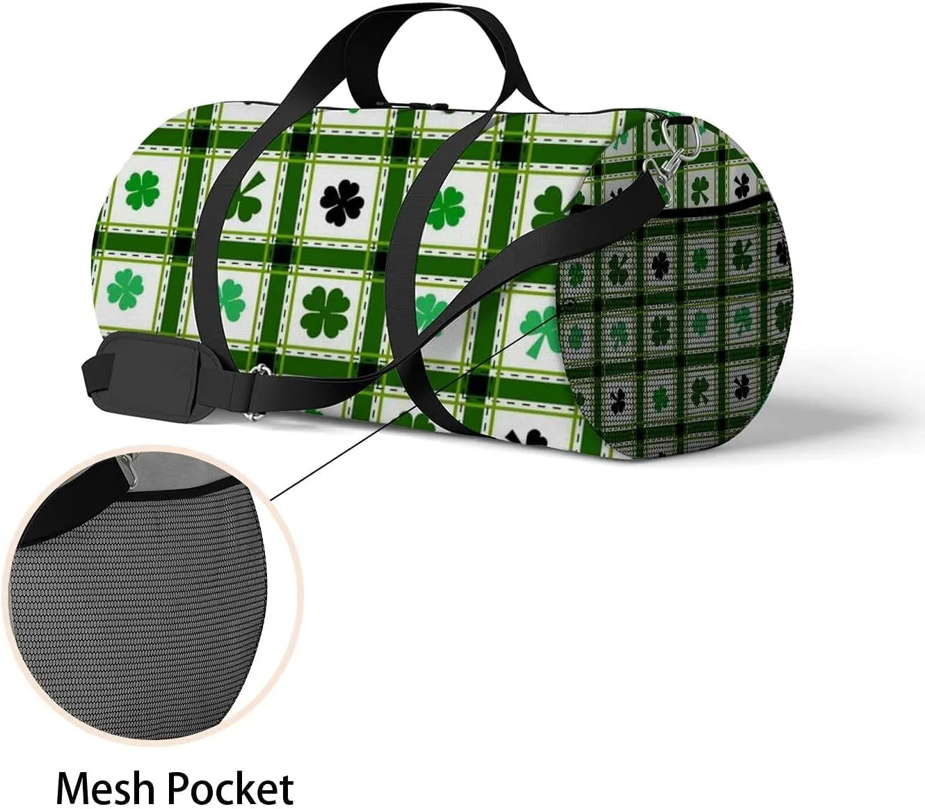 Sports Gym Bag for Women and Men Waterproof Pattern Saint Patricks Day Duffel Bag Lightweight Carryon Traveling Boarding Gripsack