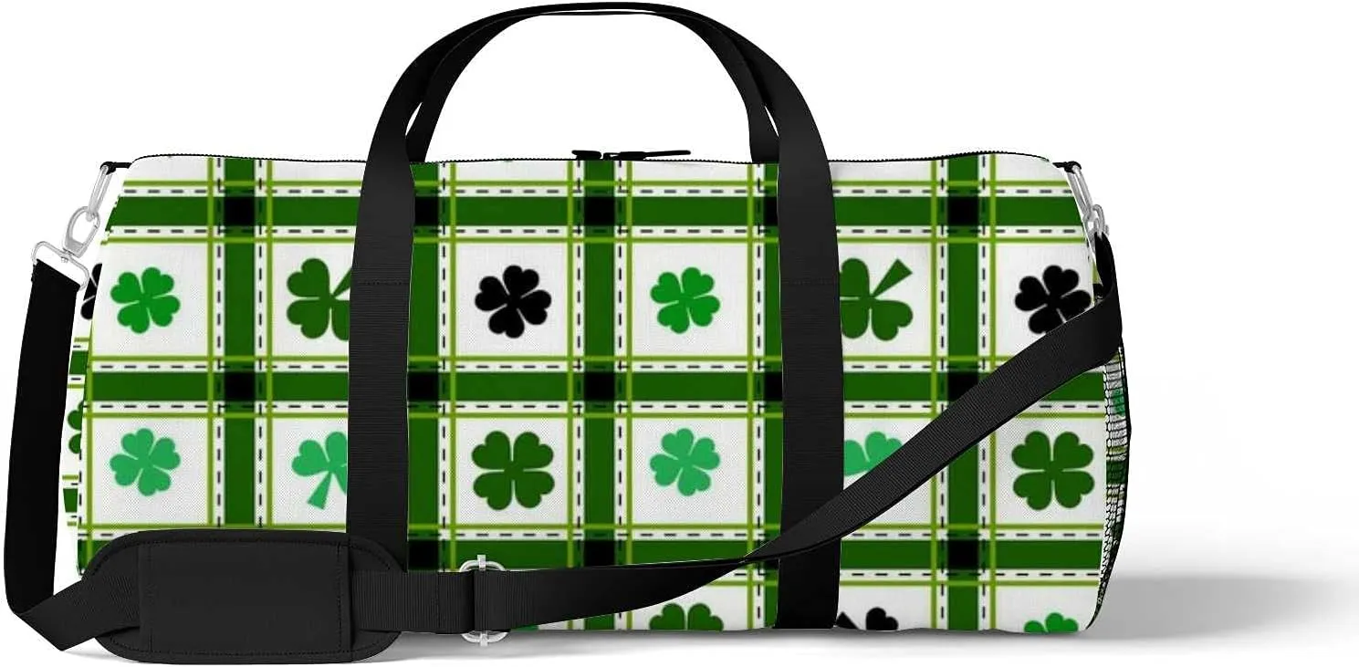 Sports Gym Bag for Women and Men Waterproof Pattern Saint Patricks Day Duffel Bag Lightweight Carryon Traveling Boarding Gripsack