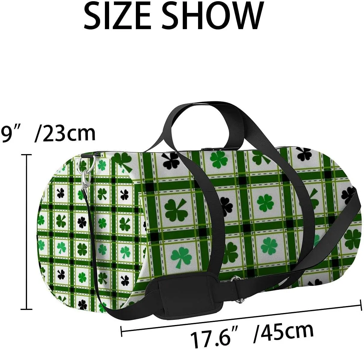 Sports Gym Bag for Women and Men Waterproof Pattern Saint Patricks Day Duffel Bag Lightweight Carryon Traveling Boarding Gripsack