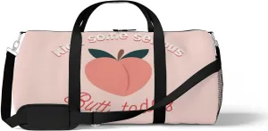 Sports Gym Bag for Women and Men Waterproof Peach Pattern Fruit Duffel Bag Lightweight Carryon Traveling Boarding Gripsack