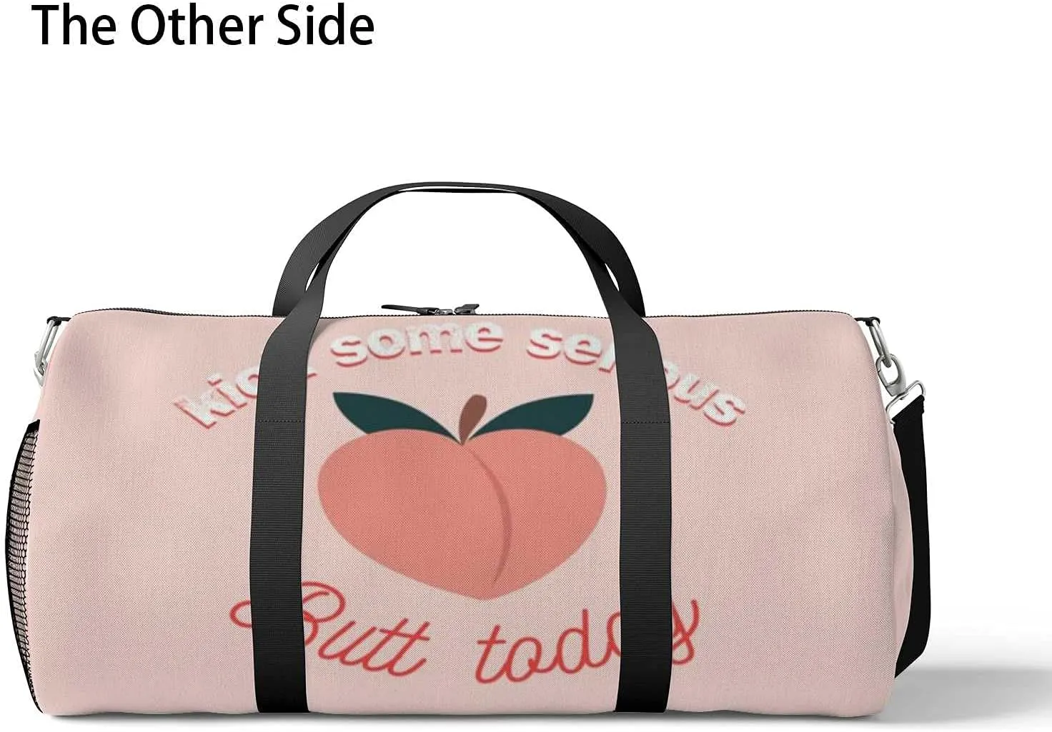Sports Gym Bag for Women and Men Waterproof Peach Pattern Fruit Duffel Bag Lightweight Carryon Traveling Boarding Gripsack