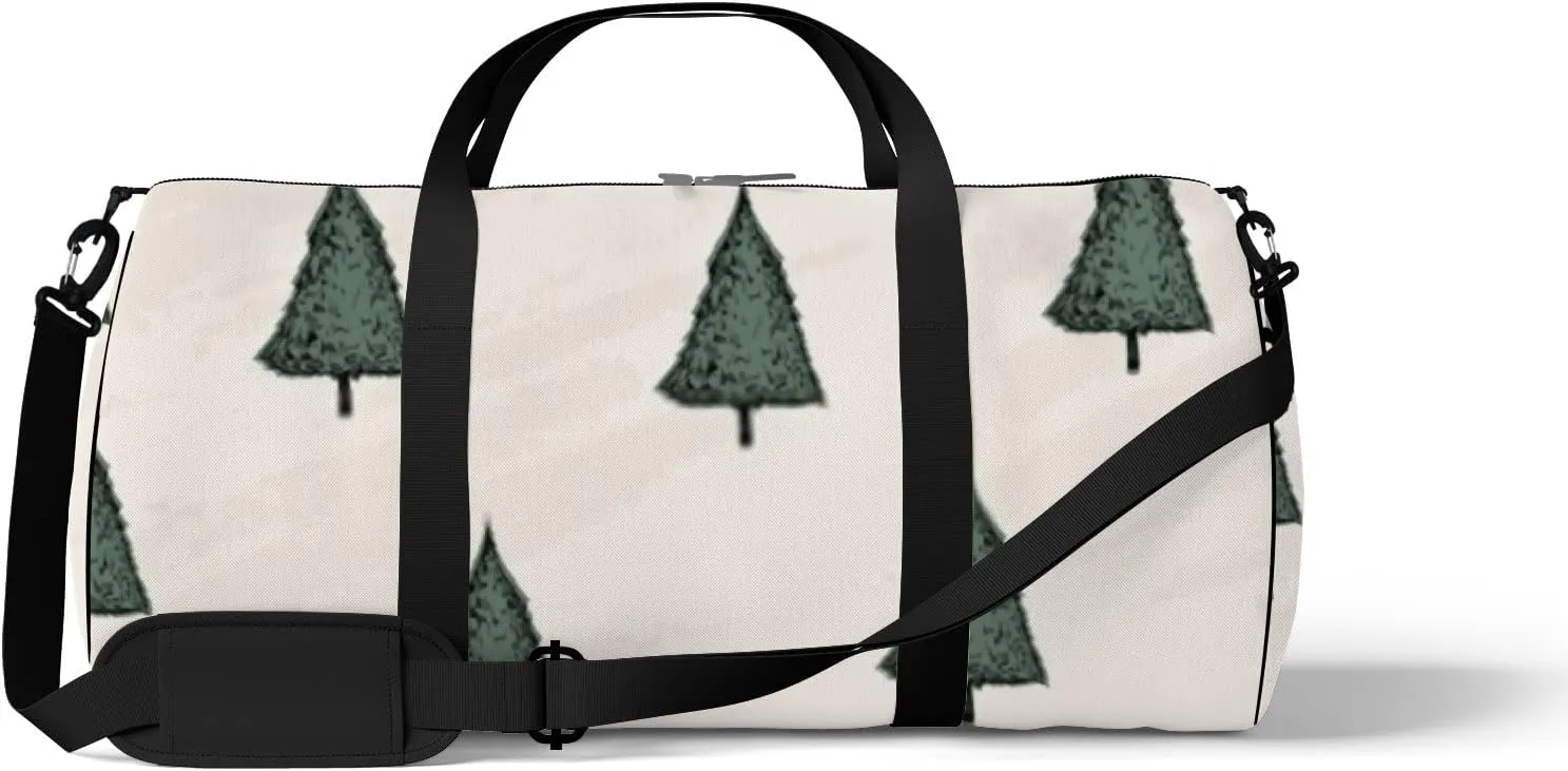 Sports Gym Bag for Women and Men Waterproof Pen Style Sketch Trees Duffel Bag Lightweight Carryon Traveling Boarding Gripsack