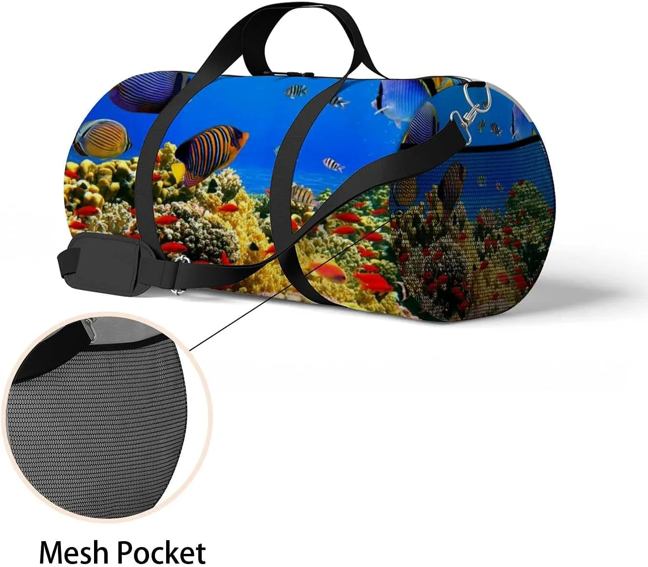 Sports Gym Bag for Women and Men Waterproof Photo Coral Colony Duffel Bag Lightweight Carryon Traveling Boarding Gripsack
