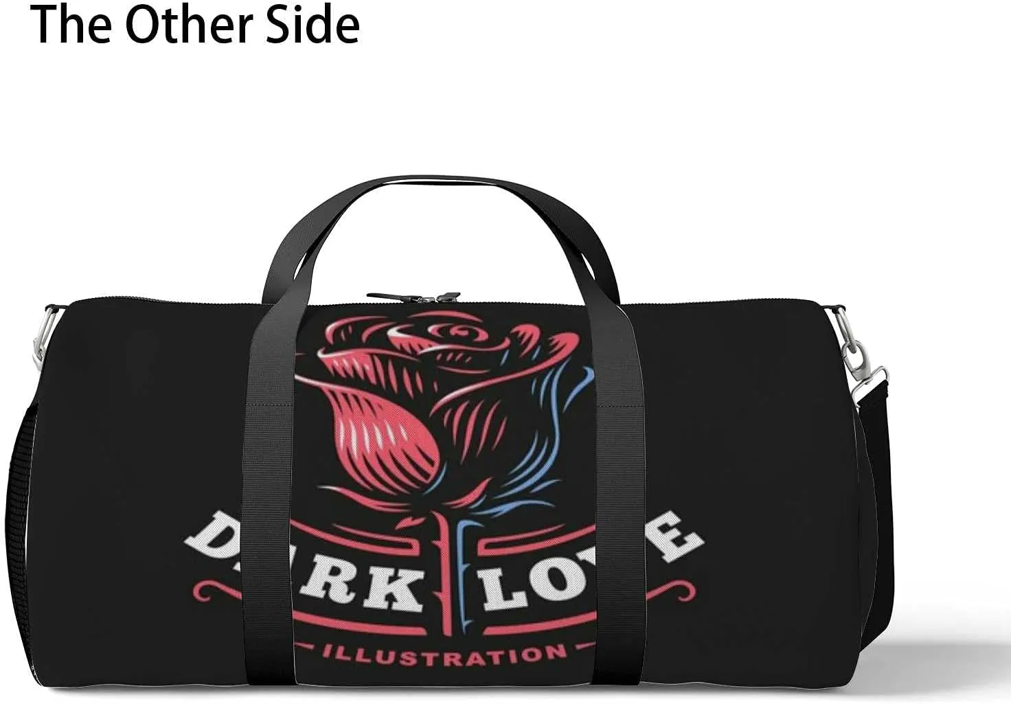 Sports Gym Bag for Women and Men Waterproof Red Rose Illustration Duffel Bag Lightweight Carryon Traveling Boarding Gripsack