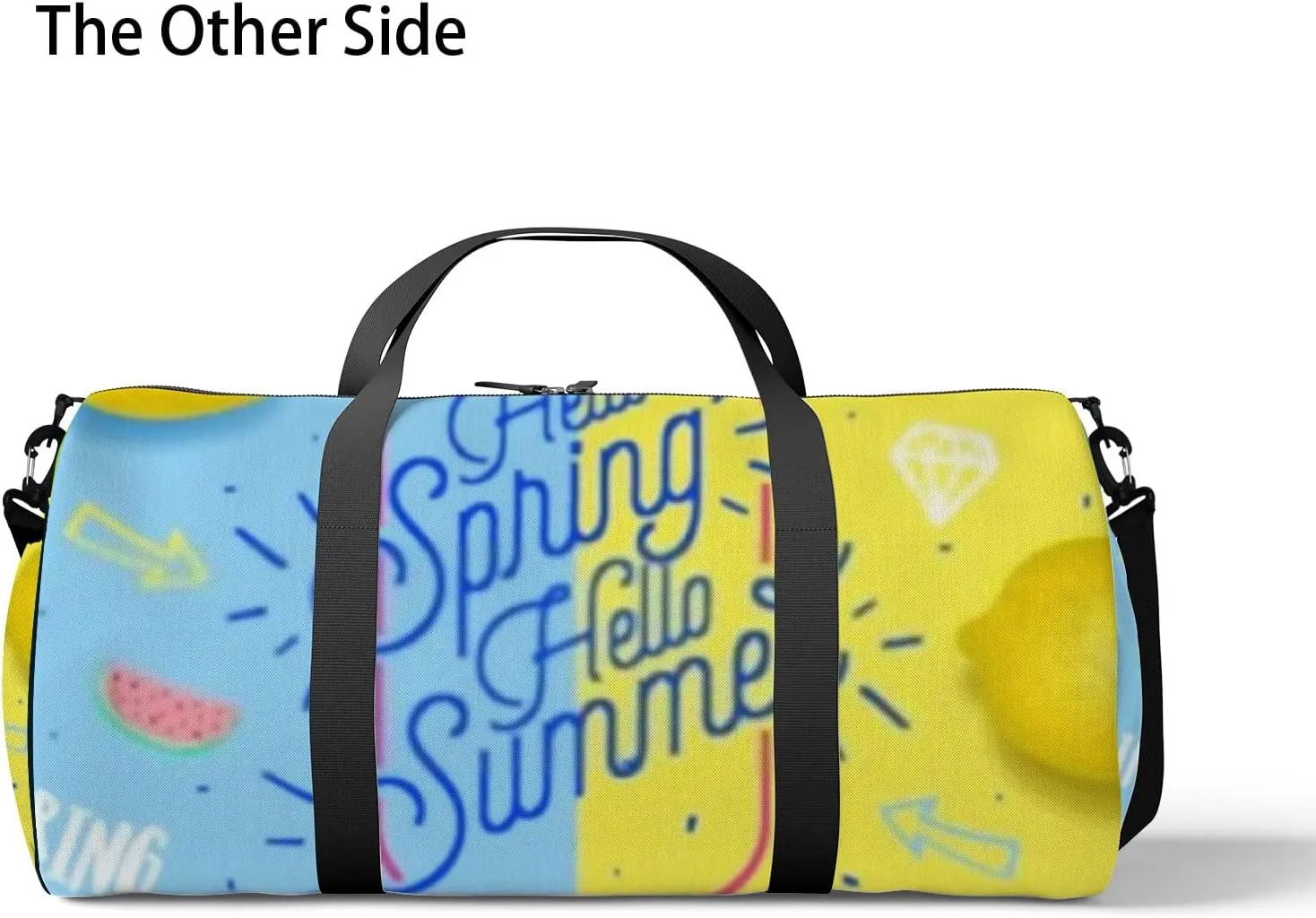 Sports Gym Bag for Women and Men Waterproof Spring Summer Lemon Duffel Bag Lightweight Carryon Traveling Boarding Gripsack