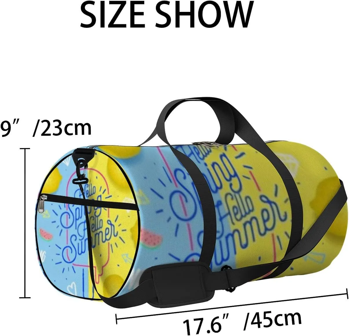 Sports Gym Bag for Women and Men Waterproof Spring Summer Lemon Duffel Bag Lightweight Carryon Traveling Boarding Gripsack
