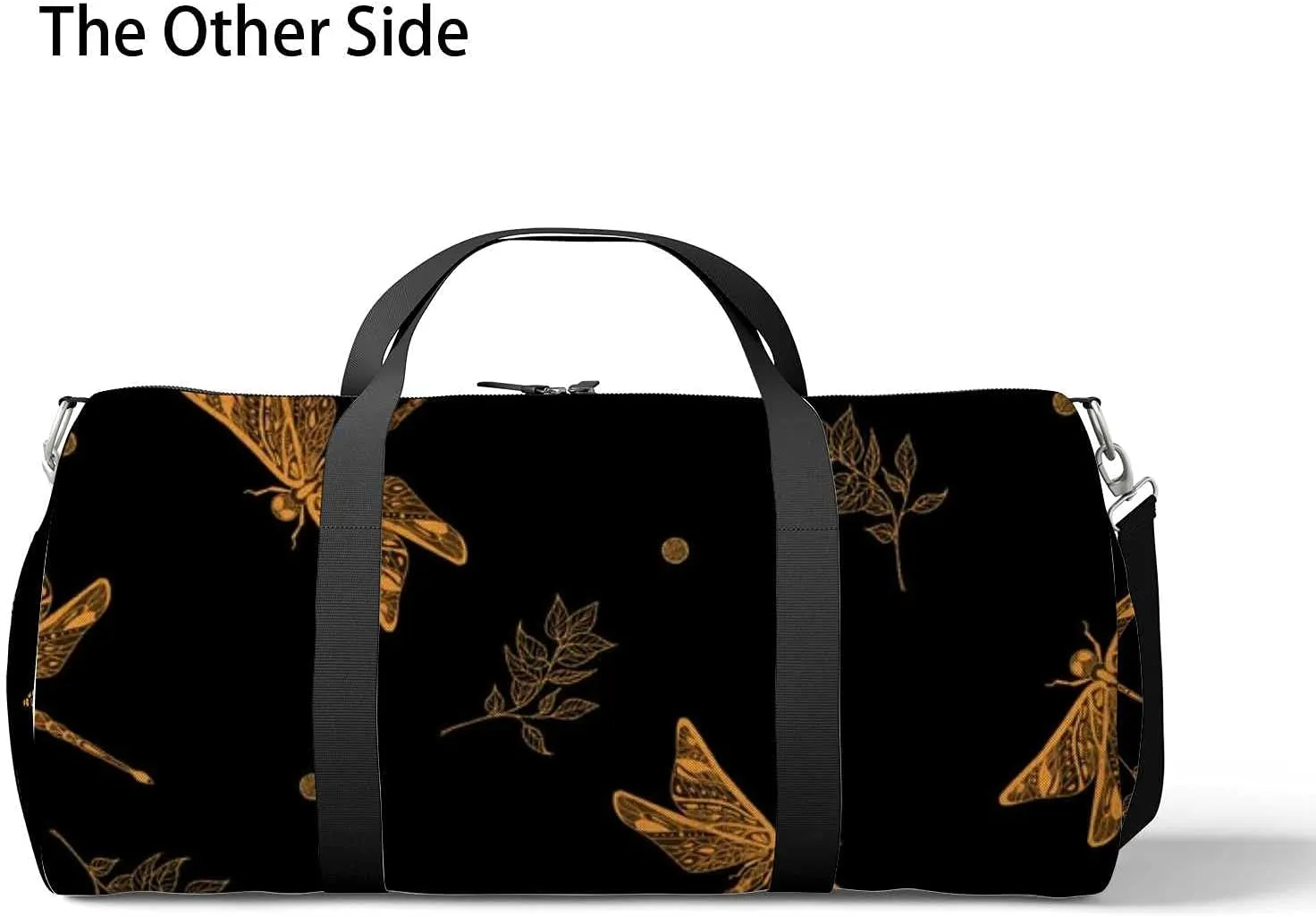 Sports Gym Bag for Women and Men Waterproof Stylish Pattern Drawn Dragonfly Duffel Bag Lightweight Carryon Traveling Boarding Gripsack