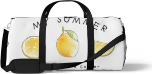 Sports Gym Bag for Women and Men Waterproof Summer Lemons Illustration Duffel Bag Lightweight Carryon Traveling Boarding Gripsack