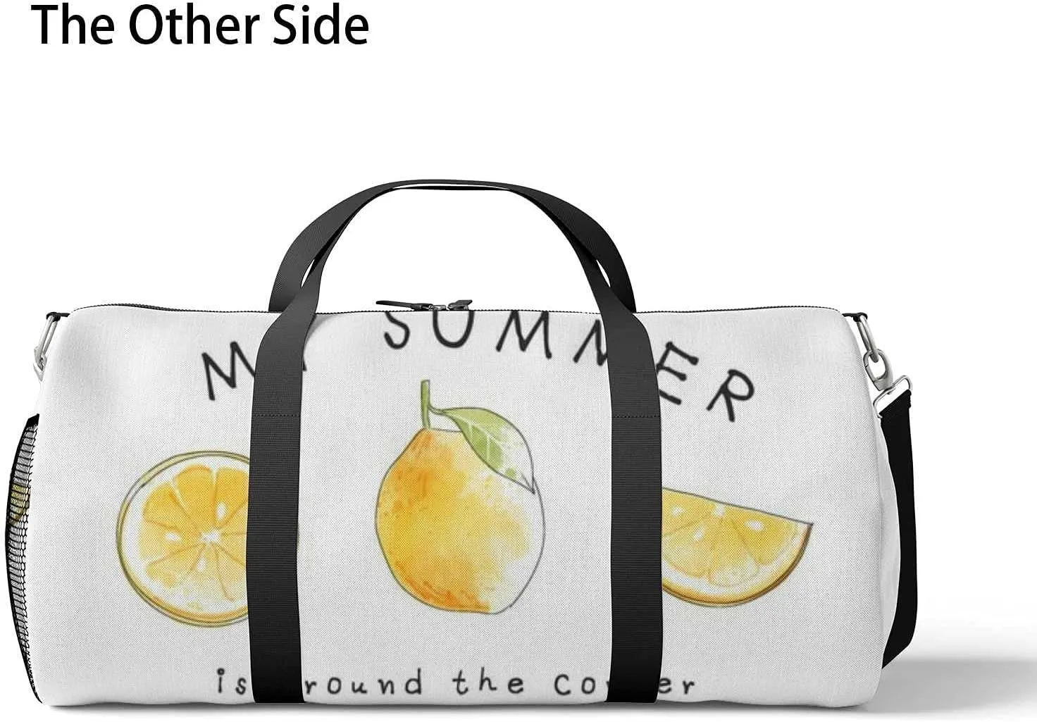 Sports Gym Bag for Women and Men Waterproof Summer Lemons Illustration Duffel Bag Lightweight Carryon Traveling Boarding Gripsack