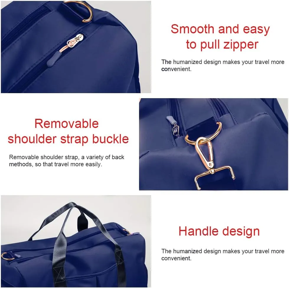 Sports Gym Bag With Shoe Bag Wet Bag Duffle Bag Waterproof Travel Bag for Women Men Blue 29L