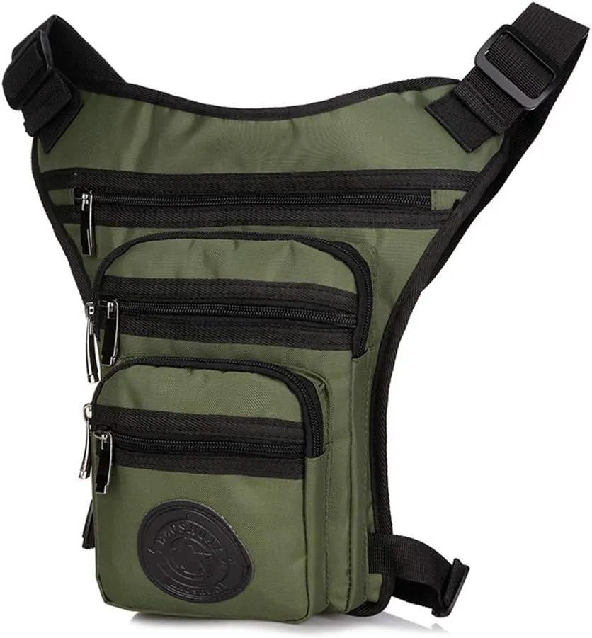 Sports Thigh Waist Bag Fanny Pack Racing Tactical Drop Leg Bag Waterproof Motorcycle Outdoor Bag Travel Hiking Climbing Cycling Shoulder Portable Bags (Army Green)