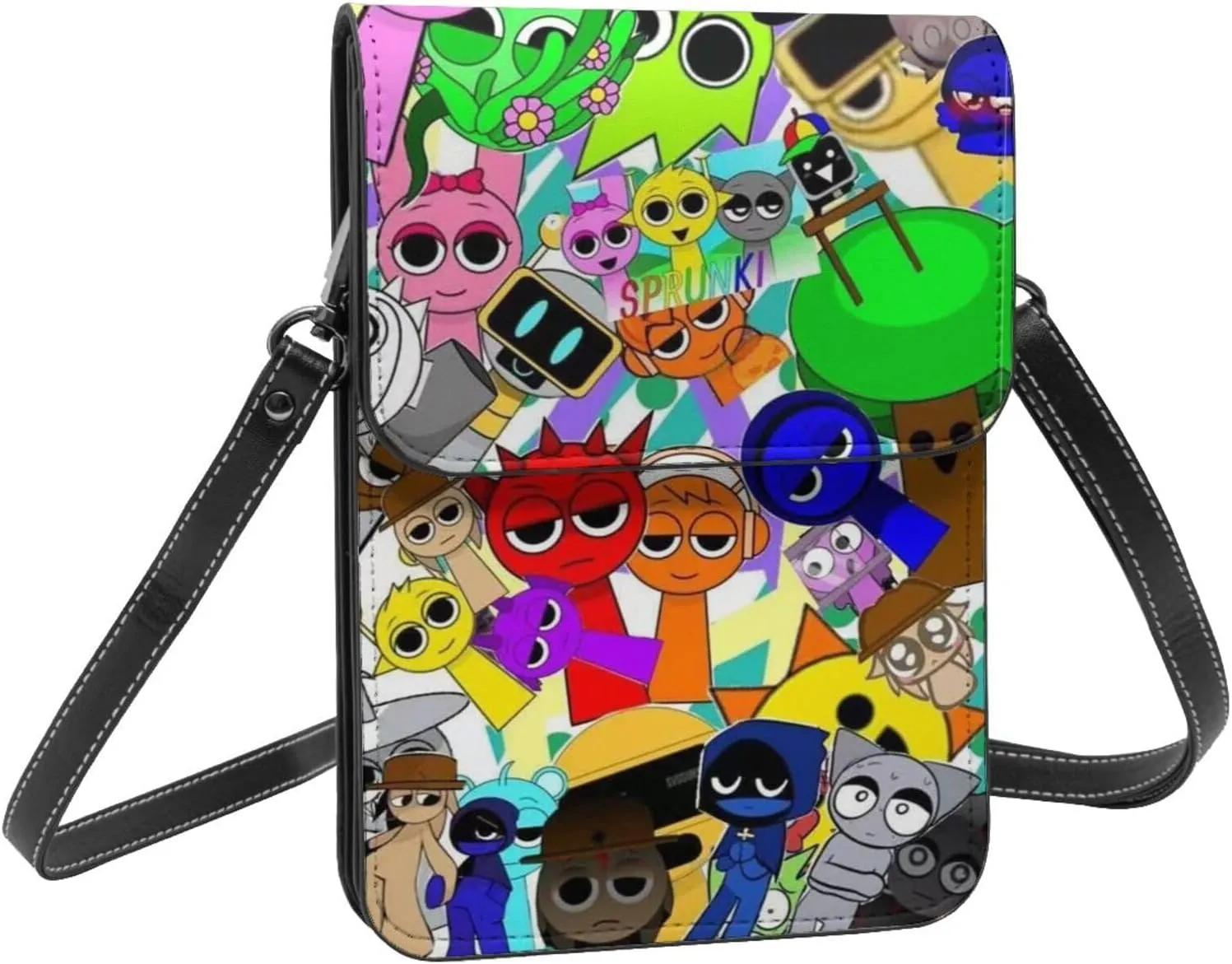 Sprunki Cell Phone Purse Crossbody Bag for Outdoor Travel Sports Camping Hiking Shoulder Bags
