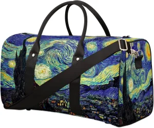 Starry Night Art Travel Duffel Bag, Starry Night Sports Gym Bag Waterproof Weekender Bag Overnight Travel Carry on Bag Duffel Tote for Women and Men