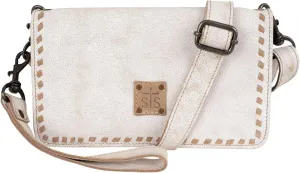 STS Ranchwear Womens Cremello Evie White/Tan Leather Clutch Bag