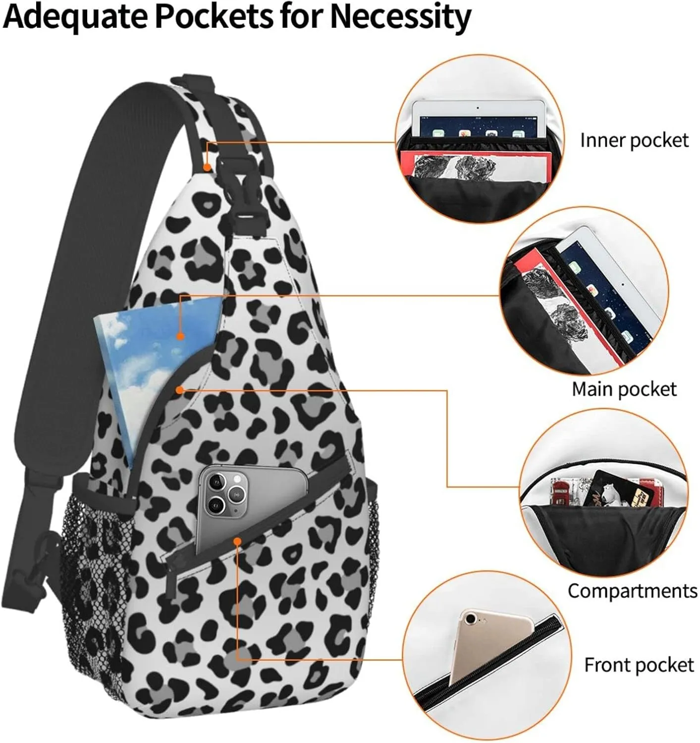Stylish Chest Sling Bag Crossbody Shoulder Backpack Adjustable Lightweight Travel Hiking Casual Daypack Unisex