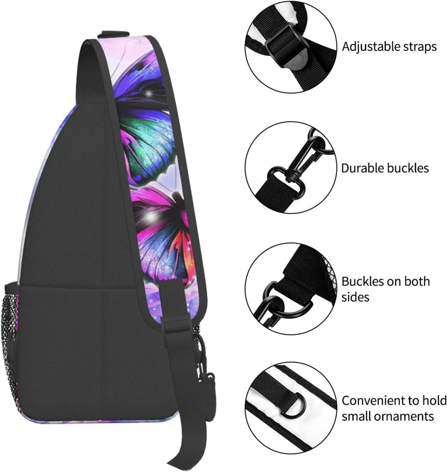 Stylish Chest Sling Bag Crossbody Shoulder Backpack Adjustable Lightweight Travel Hiking Casual Daypack Unisex
