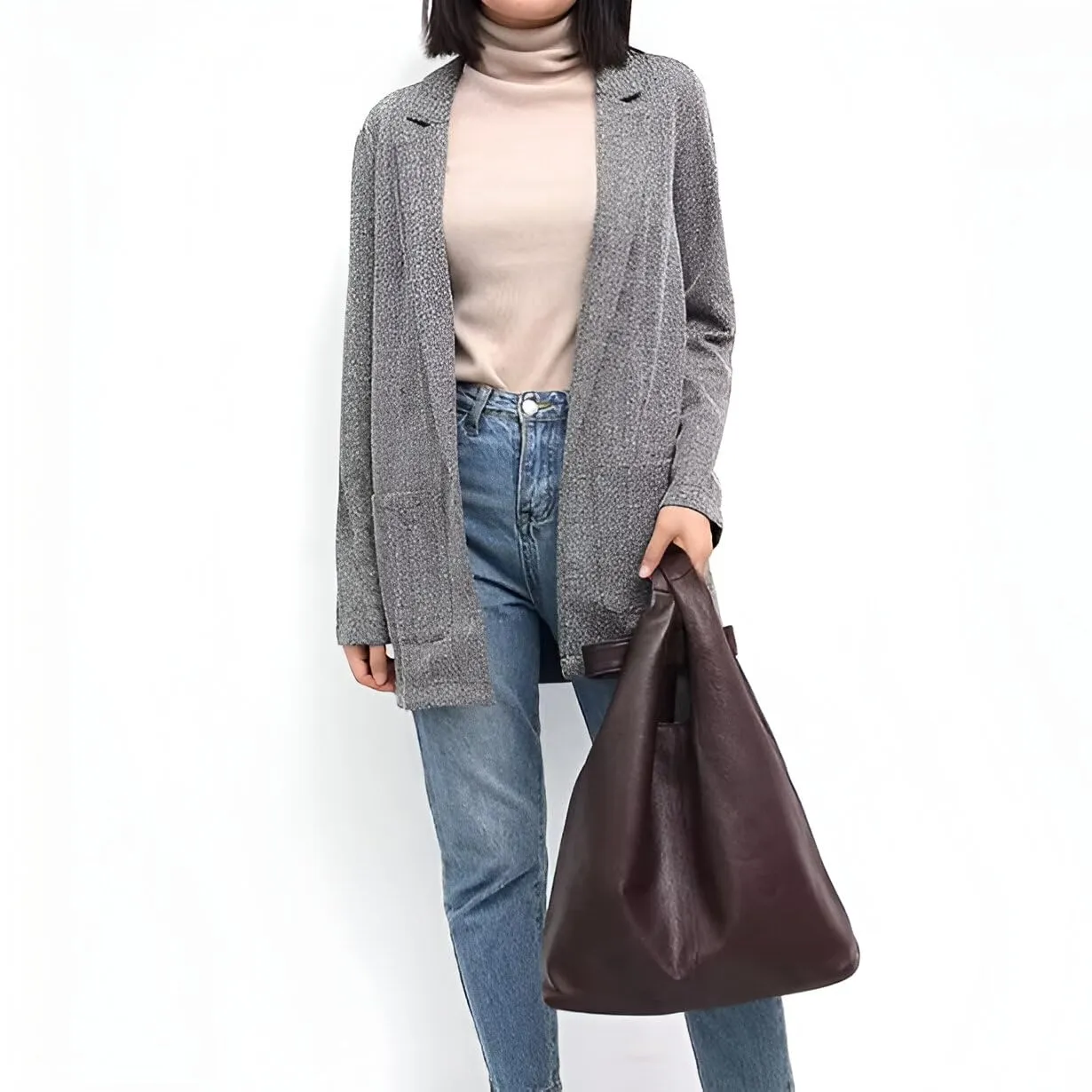 Stylish Genuine Leather Bucket Hobo Shoulder Bag - Spacious, Versatile, Soft, Durable, and Fashionable - Free Shipping (Brown)