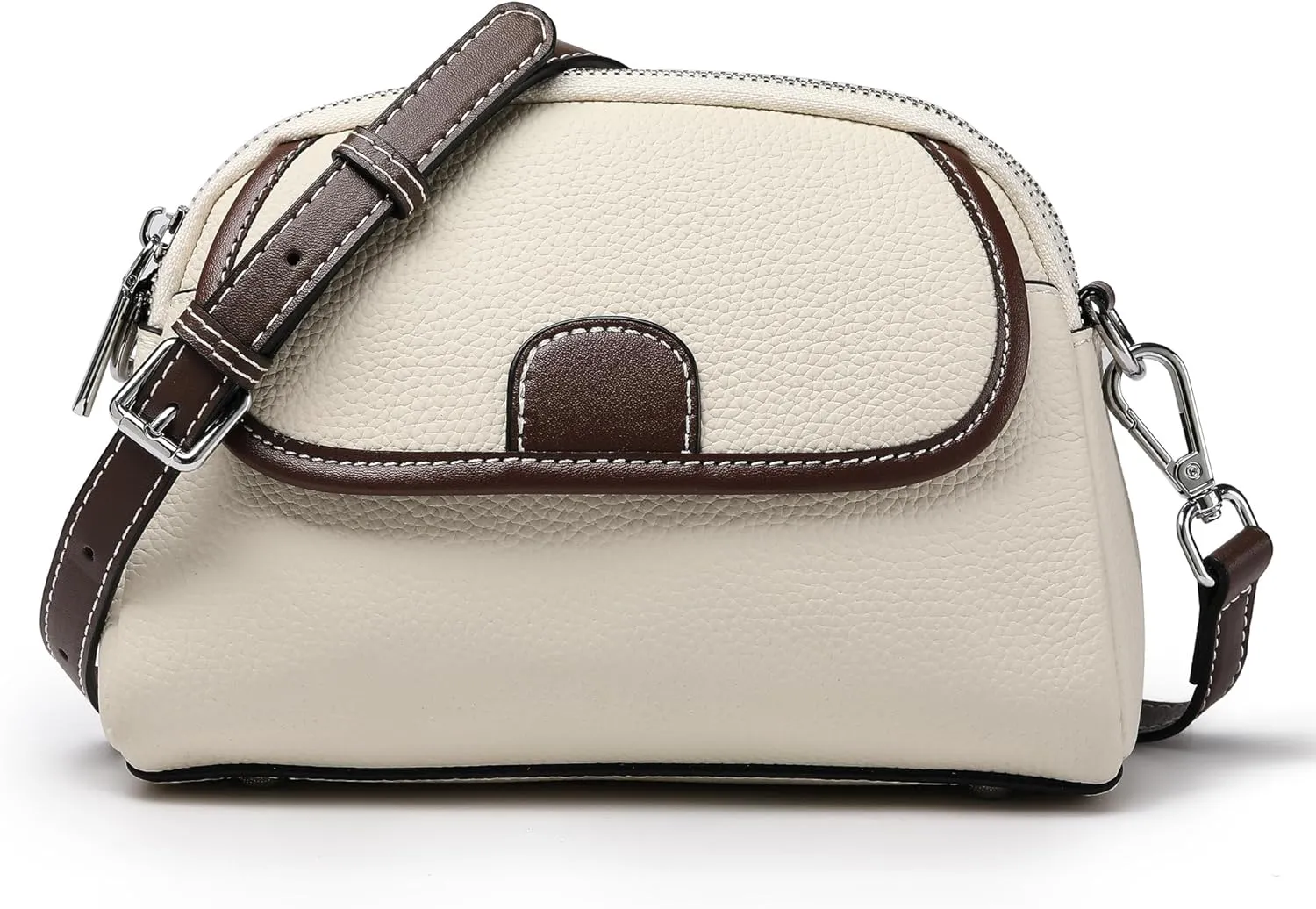 Stylish Ladies Square Crossbody Bag Large Capacity Leather Wallet with Adjustable Shoulder Strap