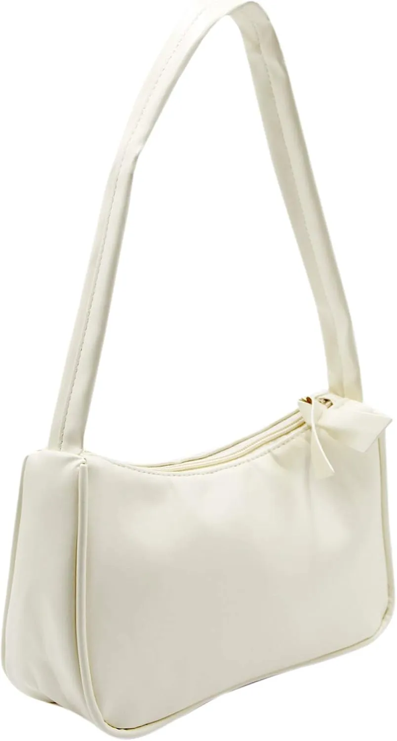 Suillty Women Vintage Underarm Shoulder Bag PU Leather Small Tote Wallet Handbag Clutch Purse