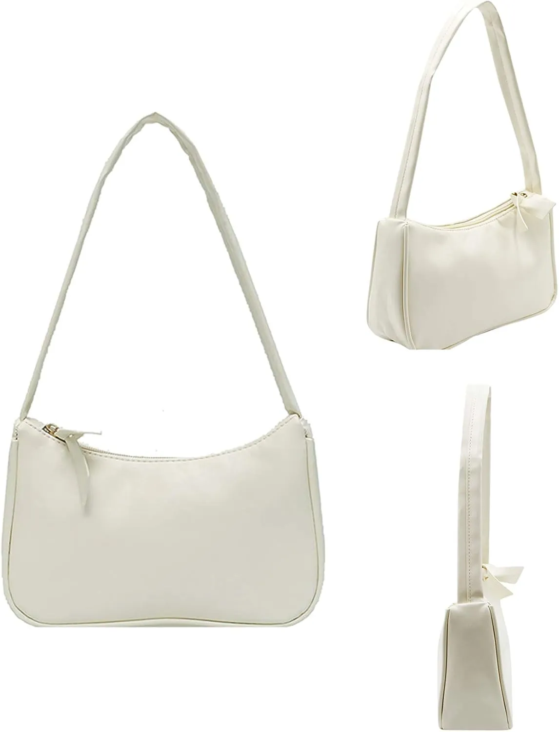 Suillty Women Vintage Underarm Shoulder Bag PU Leather Small Tote Wallet Handbag Clutch Purse