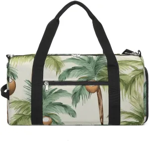 Summer Coconut Tree Sports Gym Bag Carry on Holdalls for Men Small Duffel Bags for Women with Shoe Compartment