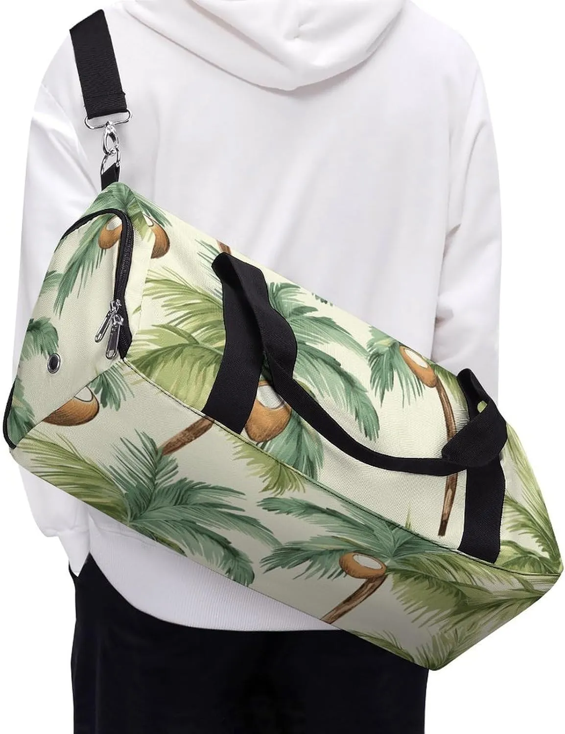 Summer Coconut Tree Sports Gym Bag Carry on Holdalls for Men Small Duffel Bags for Women with Shoe Compartment