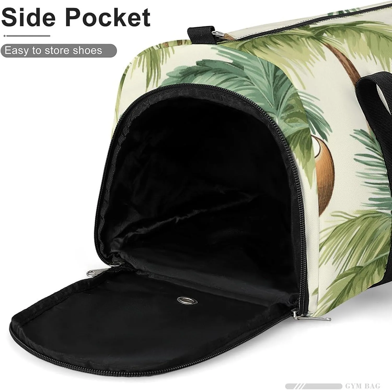 Summer Coconut Tree Sports Gym Bag Carry on Holdalls for Men Small Duffel Bags for Women with Shoe Compartment