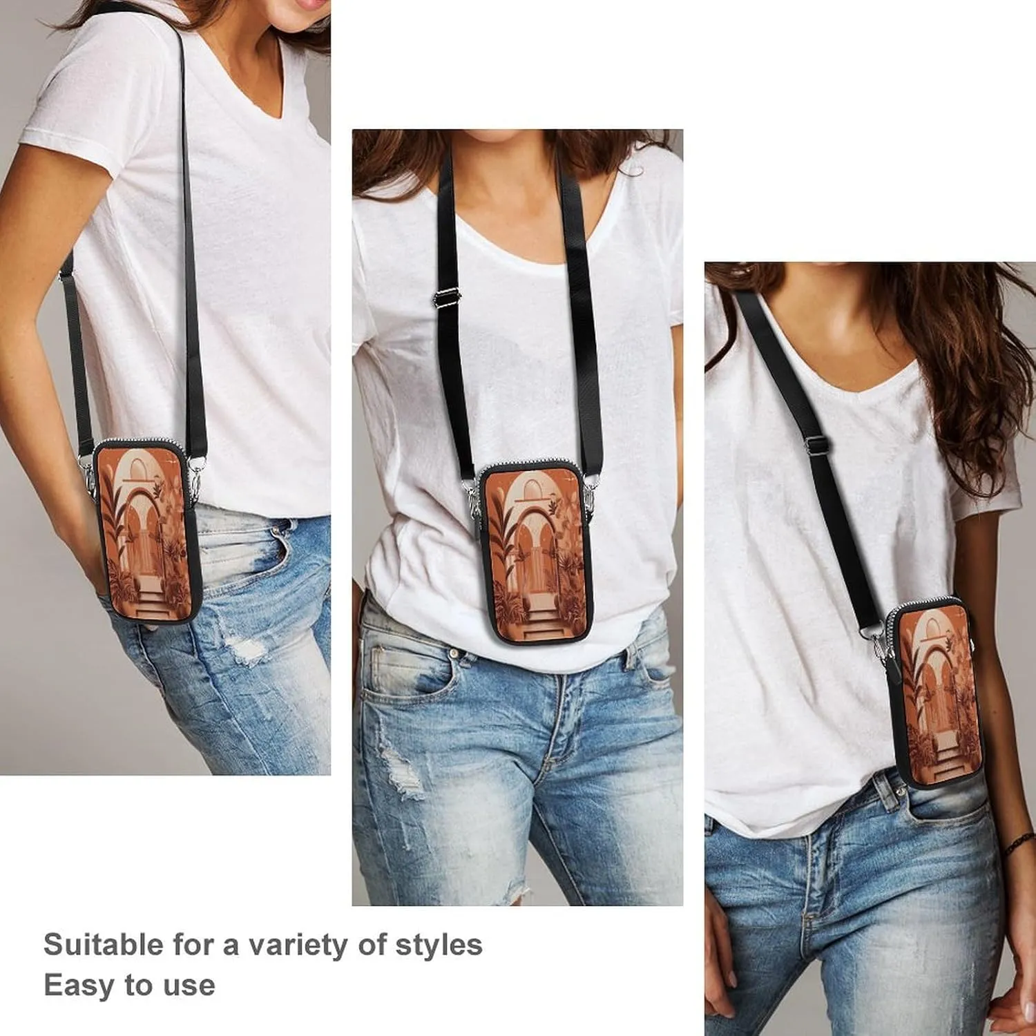 Sunny Arch Small Crossbody Bag for Women,Lightweight Mini Shoulder Bag Wallet Cell Phone Purse For Running,Travel,Commuting