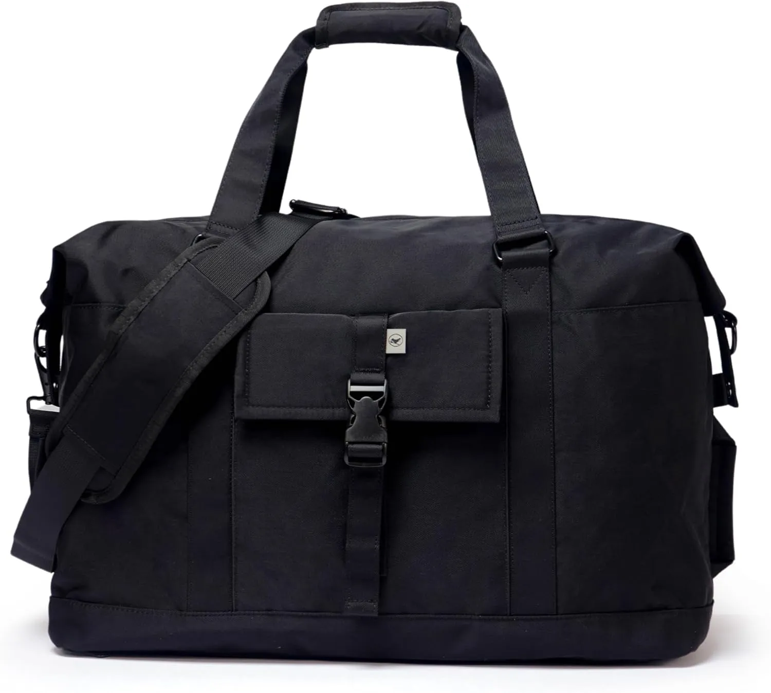 SUNNY BIRD Duffel with Utility Pouch, 40L Weekender Overnight Bag with Shoe Compartment for Travel and Sports (Black)