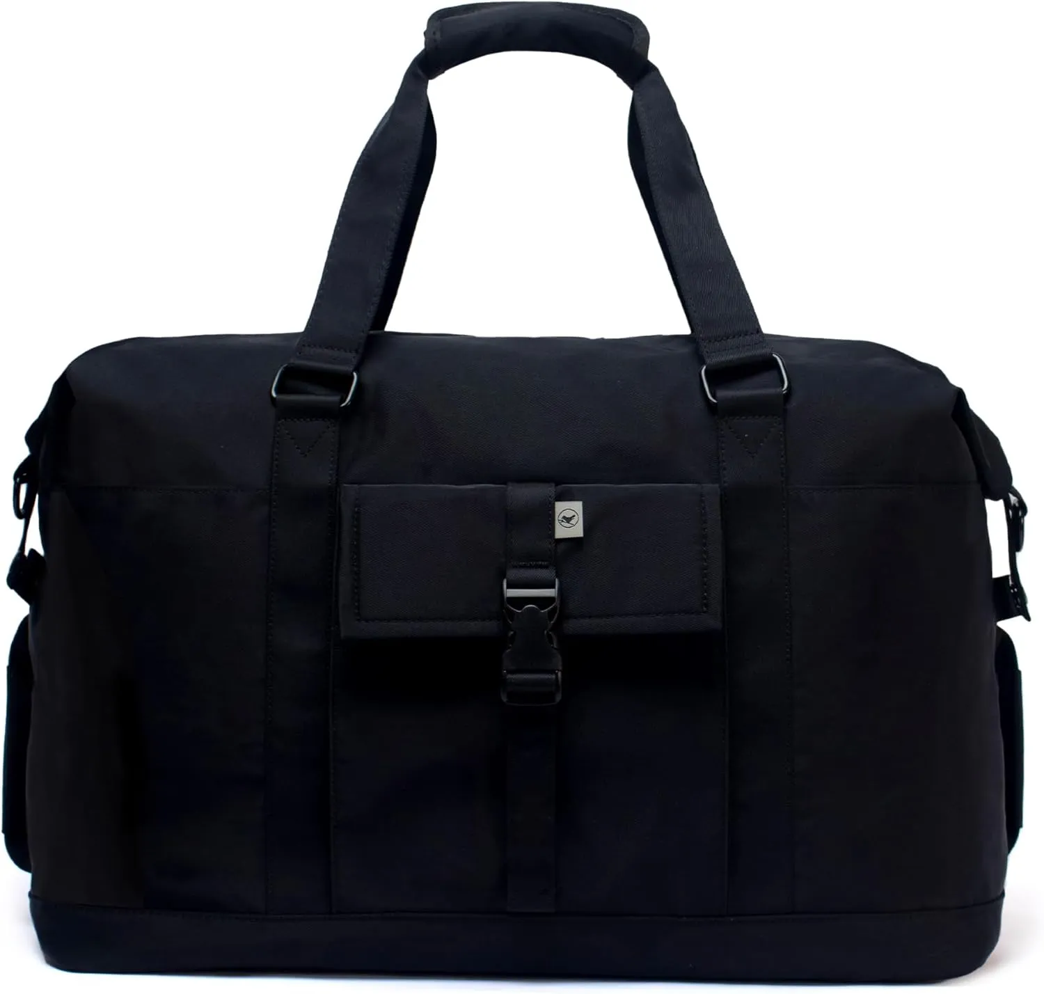SUNNY BIRD Duffel with Utility Pouch, 40L Weekender Overnight Bag with Shoe Compartment for Travel and Sports (Black)