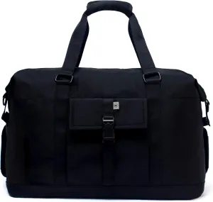 SUNNY BIRD Duffel with Utility Pouch, 40L Weekender Overnight Bag with Shoe Compartment for Travel and Sports (Black)