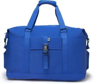 SUNNY BIRD Duffel with Utility Pouch, 40L Weekender Overnight Bag with Shoe Compartment for Travel and Sports (Blue)