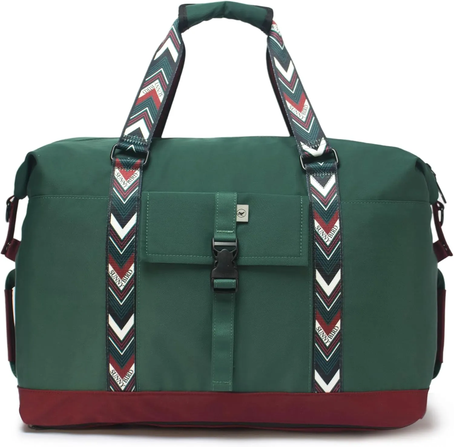 SUNNY BIRD Duffel with Utility Pouch, 40L Weekender Overnight Bag with Shoe Compartment for Travel and Sports (Greenboho)