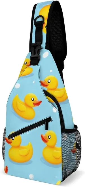Supdreamc Men & Women Gym Bags Sack Daypack Outdoor Backpack, Cute Funny Blue Bubbles Yellow Rubber Ducks Sling Bag Backpack Bag for Business Travel Hiking - Unbalance Camera Case