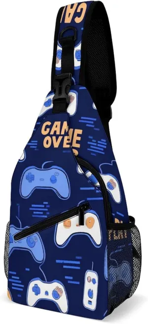 Supdreamc Men & Women Sling Backpack Gym Bags Sack Daypack Outdoor Backpack - Anti-Theft Multipurpose Bookbag, Handy Crossbody Chest Rucksack - Play Video Game Weapon Games