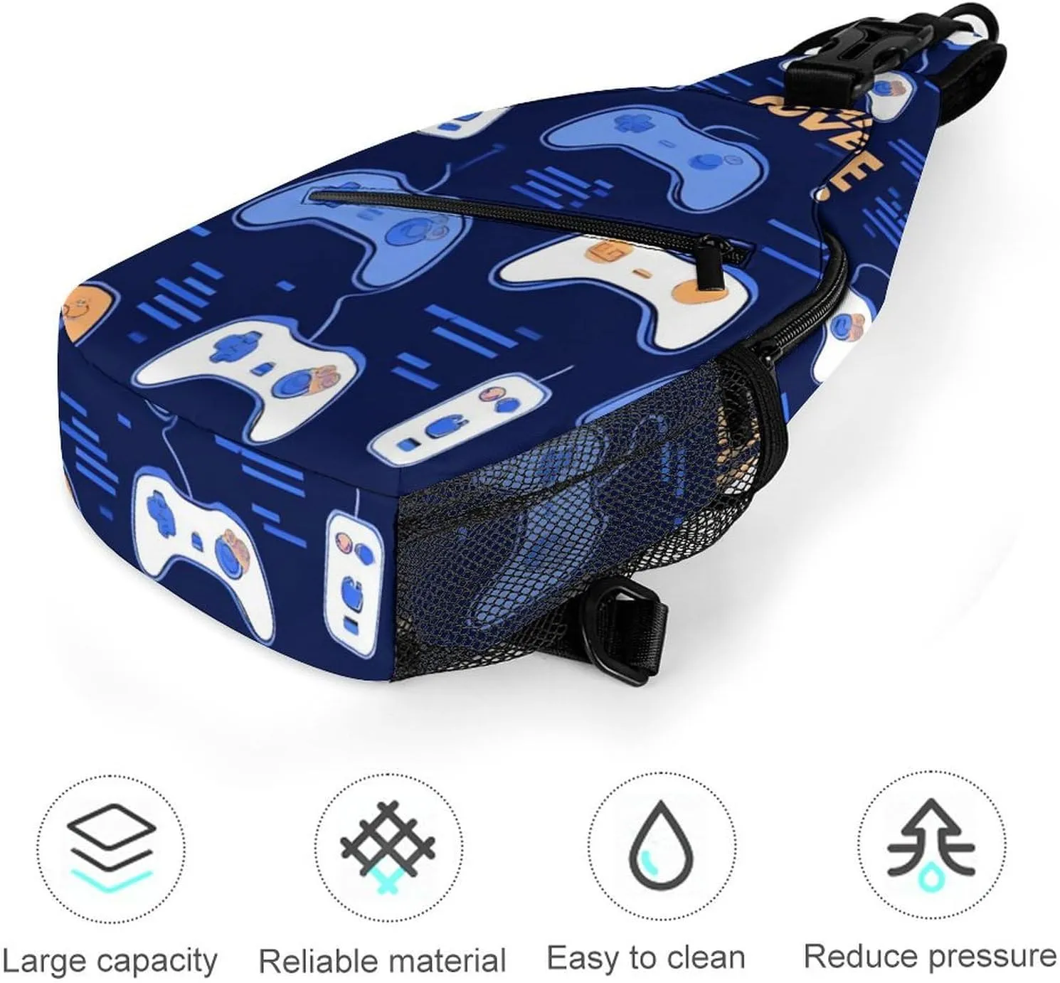 Supdreamc Men & Women Sling Backpack Gym Bags Sack Daypack Outdoor Backpack - Anti-Theft Multipurpose Bookbag, Handy Crossbody Chest Rucksack - Play Video Game Weapon Games