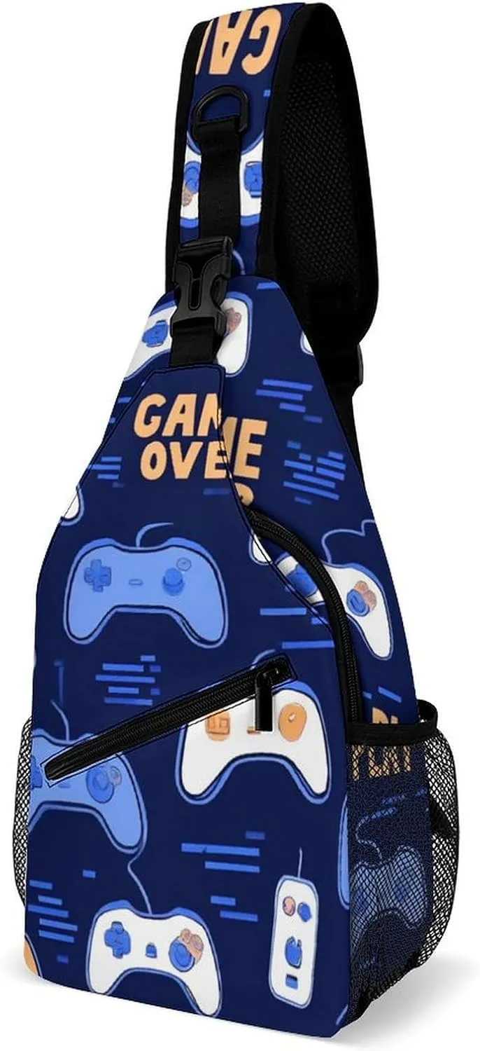 Supdreamc Men & Women Sling Backpack Gym Bags Sack Daypack Outdoor Backpack - Anti-Theft Multipurpose Bookbag, Handy Crossbody Chest Rucksack - Play Video Game Weapon Games